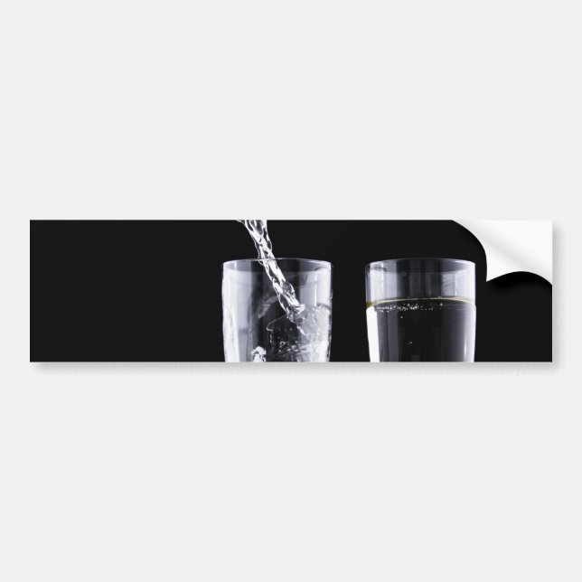 Black White Champagne Party Flute Glasses Festive Bumper Sticker (Front)