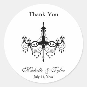 Black & White Chandelier Favour Stickers