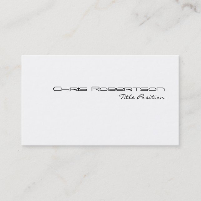 Black White Charming Script Business Card (Front)