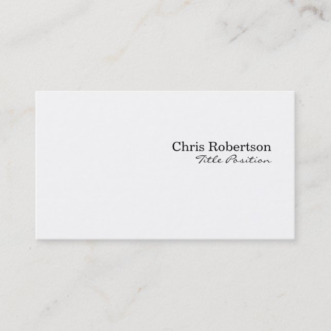 Black White Charming Script Business Card (Front)