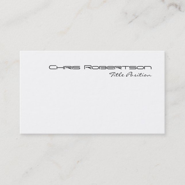 Black White Charming Script Business Card (Front)