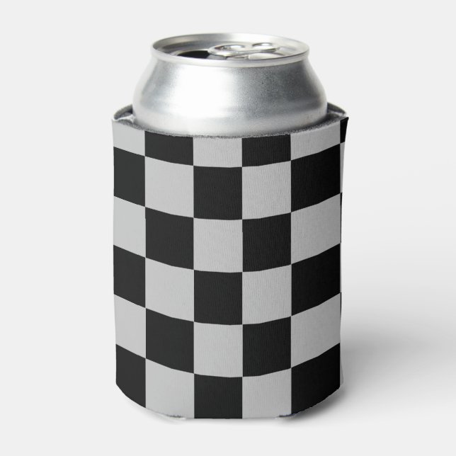 Black White Check Can Cooler (Can Front)