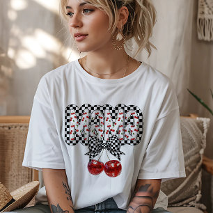 Black & White Check Cherry Mama Tri-Blend Shirt