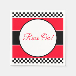 Black White Check With Red Napkin