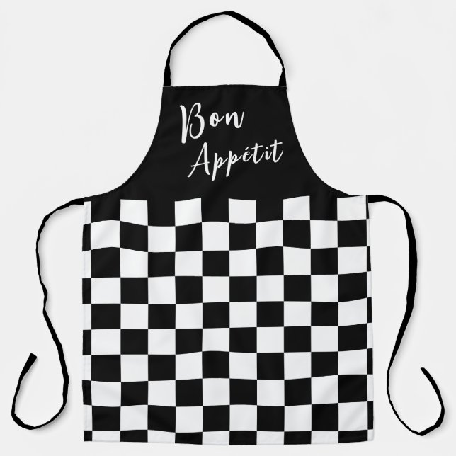 Black & White Checkerboard Apron (Front)