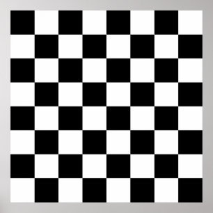 Black, White Checkerboard Poster
