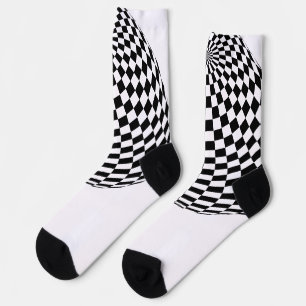 Black/White Checkered Globes Thunder_Cove Socks