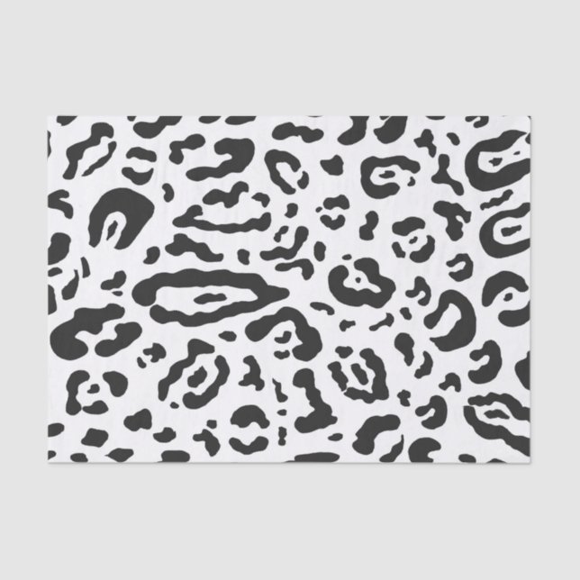 Black & White Cheetah Leopard Animal Print Party Tissue Paper (Front)