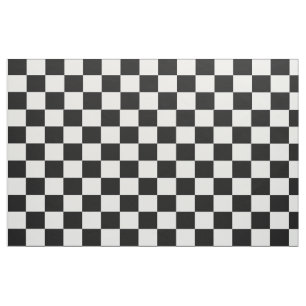 Black & White Chequerboard Background Fabric