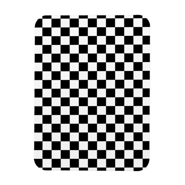 Black & White Chequerboard Background Magnet (Vertical)