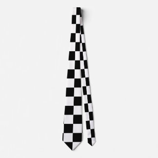 Black White Chequerboard Chequered Checked Check Tie