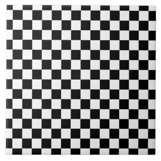 Black White Chequerboard Chequered Checked Check Tile