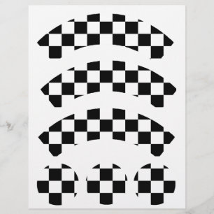 Black & White Chequerboard   Cupcake Wrapper
