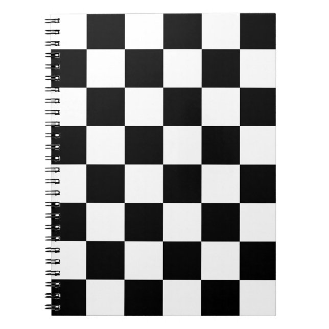 Black, White Chequerboard Notebook (Front)