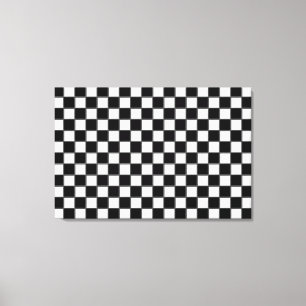 Black & White Chequerboard Pattern Canvas Print