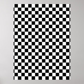 Black & White Chequerboard Poster