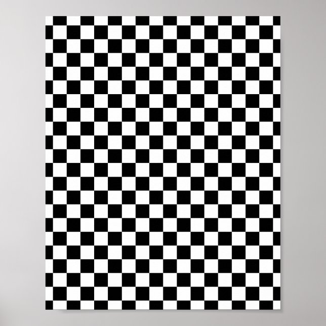 Black & White Chequerboard Poster (Front)