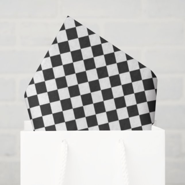 black white chequerboard sports team spirit coach tissue paper (Gift Bag)