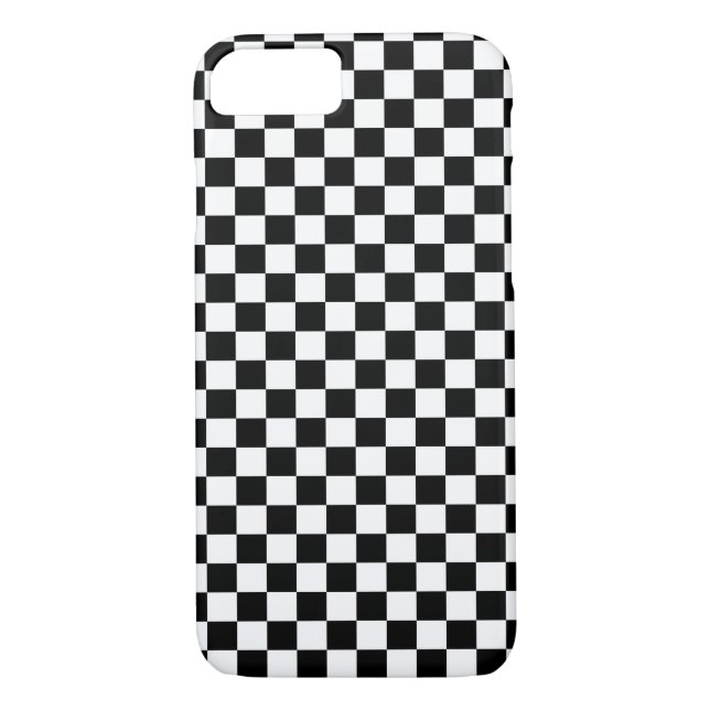 Black White Chequered Board Case-Mate iPhone Case (Back)