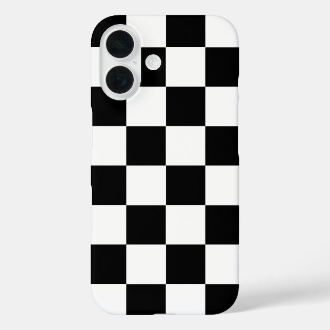 Black White Chequered Check Pattern Case-Mate iPhone Case (Back)