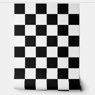 Black White Chequered Check Wall Decor