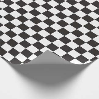 Black & [White] Chequered Chequerboard Checkers Wrapping Paper