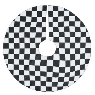 Black & White Chequered - Christmas Tree Skirt