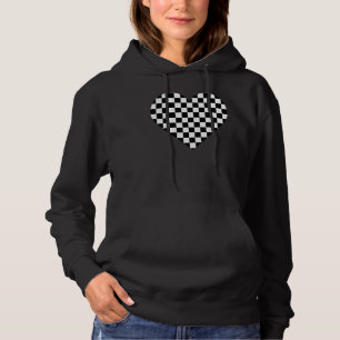Black White Chequered Cute Chess Game Women Men Hoodie