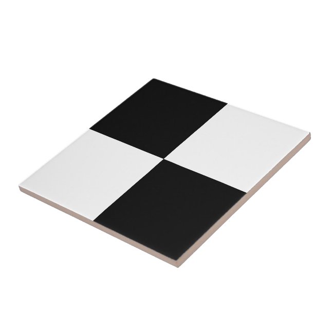 Black White Chequered designer Tile ceramic (Side)