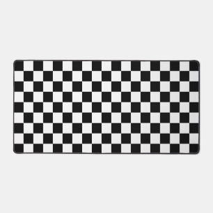 Black & White Chequered Desk Mat