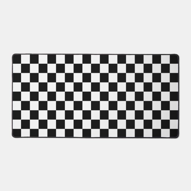 Black & White Chequered Desk Mat (Front)