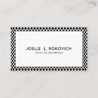 Black & White Chequered Frame Generic Business Car