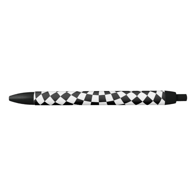 Black/White Chequered Globe Thunder_Cove Black Ink Pen (Front)
