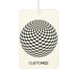 Black/White Chequered Globe Thunder_Cove Car Air Freshener