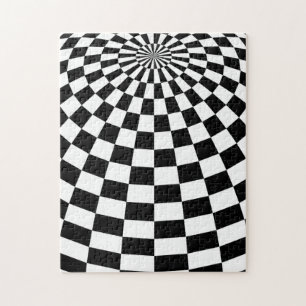 Black/White Chequered Globe Thunder_Cove Jigsaw Puzzle