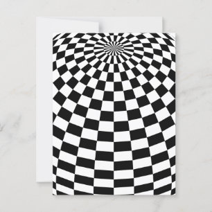 Black/White Chequered Globe Thunder_Cove Postcard
