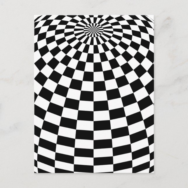 Black/White Chequered Globe Thunder_Cove Postcard (Front)