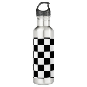 Black & White Chequered Pattern 710 Ml Water Bottle