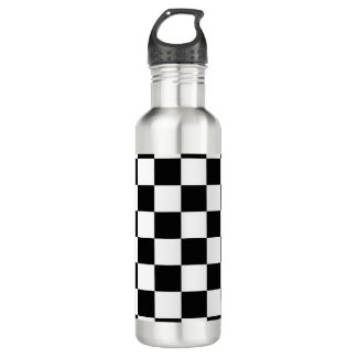 Black & White Chequered Pattern 710 Ml Water Bottle