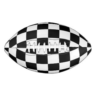 Black & White Chequered Pattern American Football