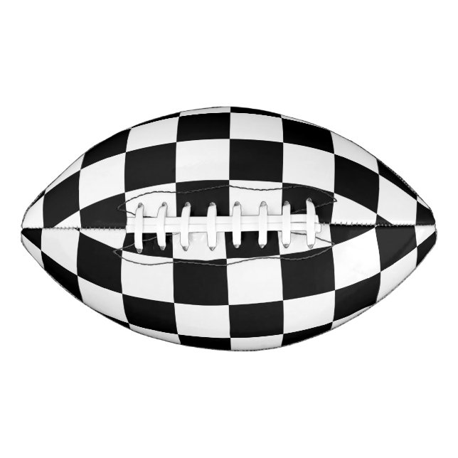 Black & White Chequered Pattern American Football (Front)