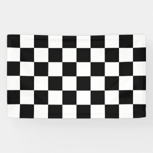 Black & White Chequered Pattern Banner
