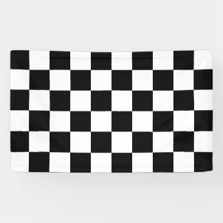 Black & White Chequered Pattern Banner