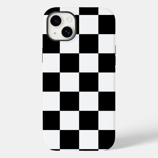 Black & White Chequered Pattern Case-Mate iPhone Case (Back)