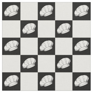 Black White Chequered Pattern Chef Uniform Fabric