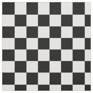 Black White Chequered Pattern Fabric