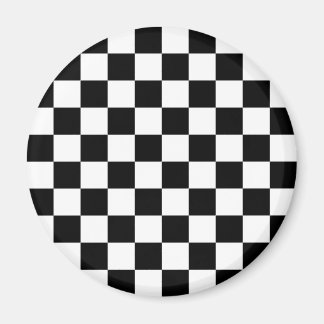 Black & White Chequered Pattern Magnet