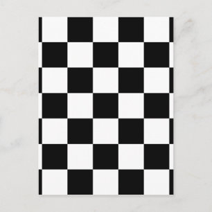 Black & White Chequered Pattern Postcard