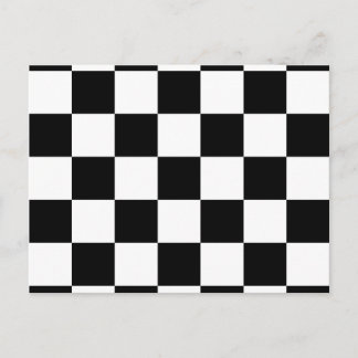 Black & White Chequered Pattern Postcard