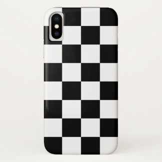 Black & White Chequered Pattern (WB) iPhone X Case